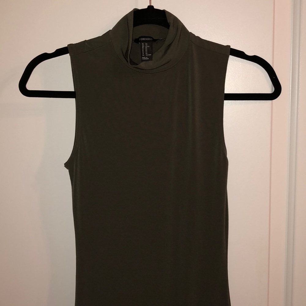 Olive turtle neck dress